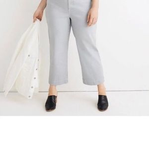 MADEWELL Curvy Slim Emmett Wide-Leg Pants Grey size 34 T